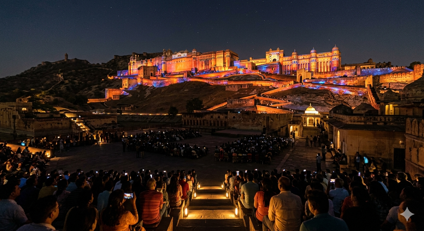 amer fort at night