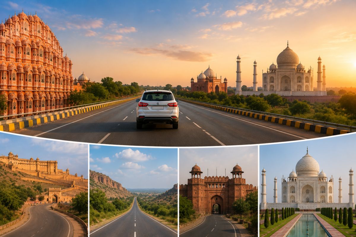 jaipur to agra distance