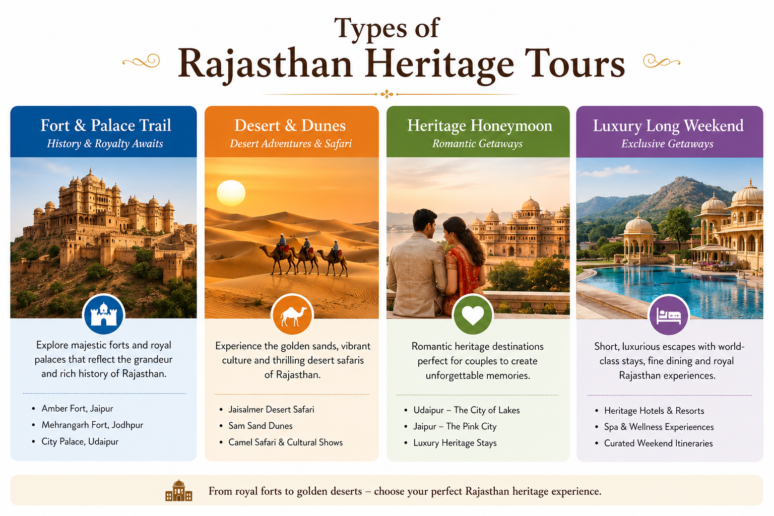 Types of Rajasthan Heritage Tours 