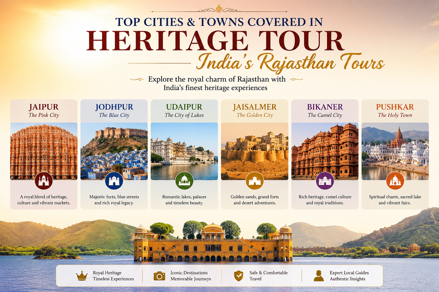 Top Cities & Towns Covered in Heritage Tour India's Rajasthan Tours