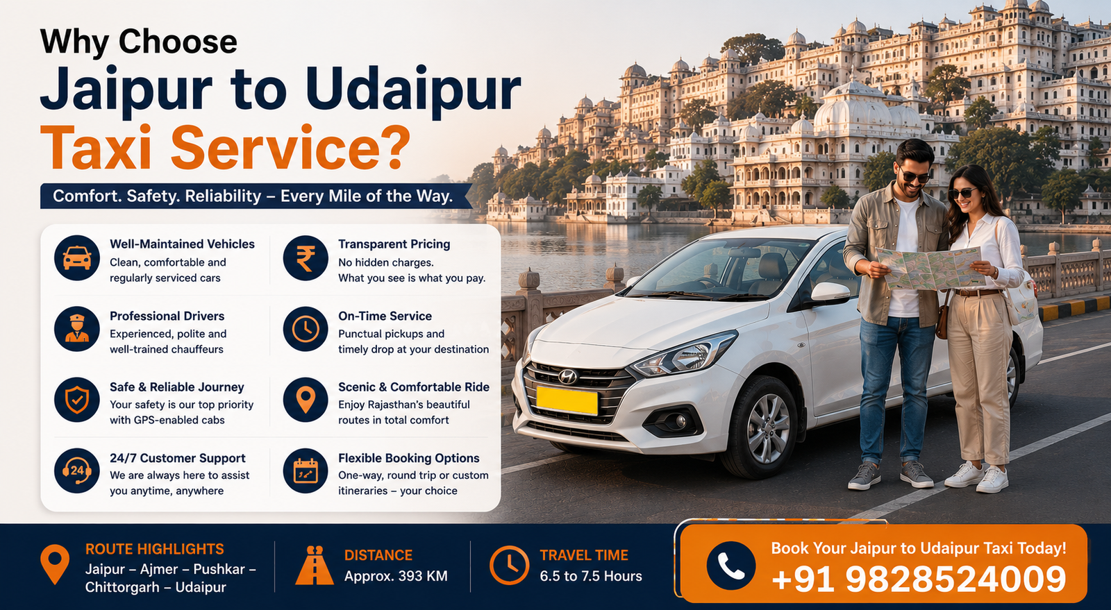 Why Choose Heritage Tour India for Jaipur to Udaipur Taxi?