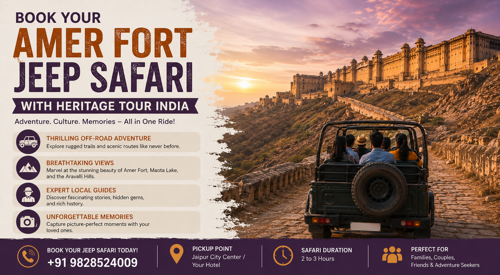 Book Your Amer Fort Jeep Safari with Heritage Tour India