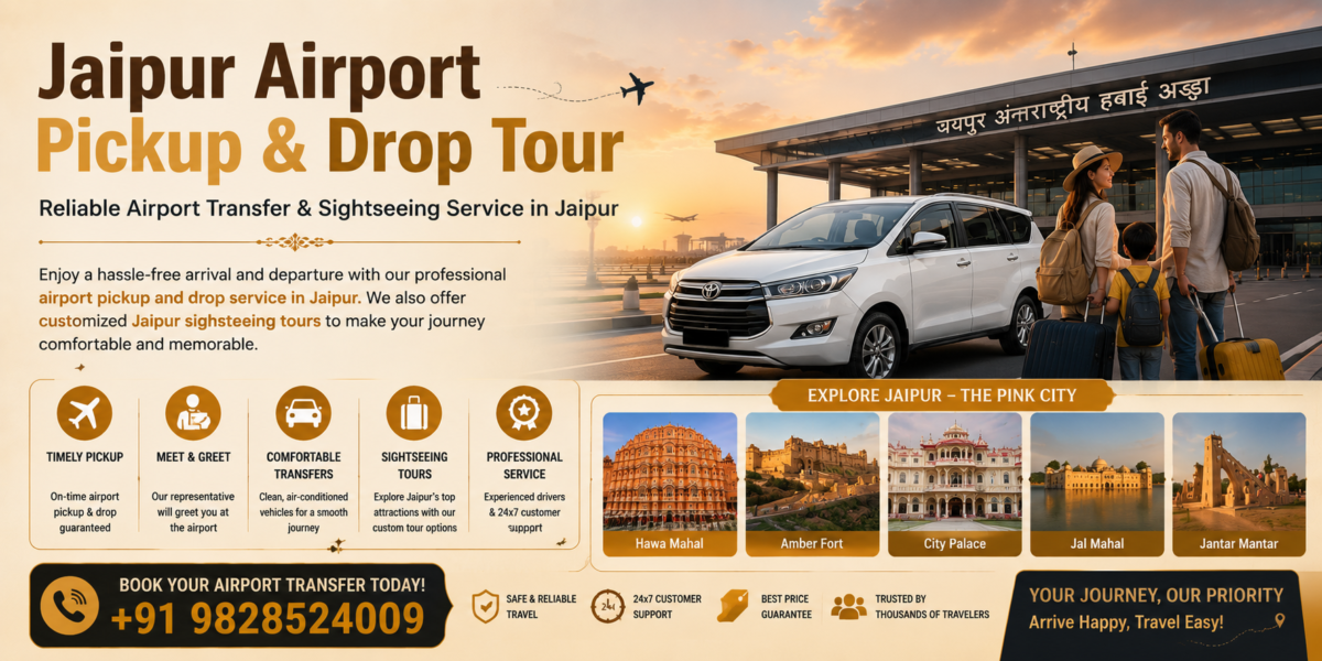 Jaipur Airport Pickup and Drop Tour: Reliable Airport Transfer & Sightseeing Service in Jaipur