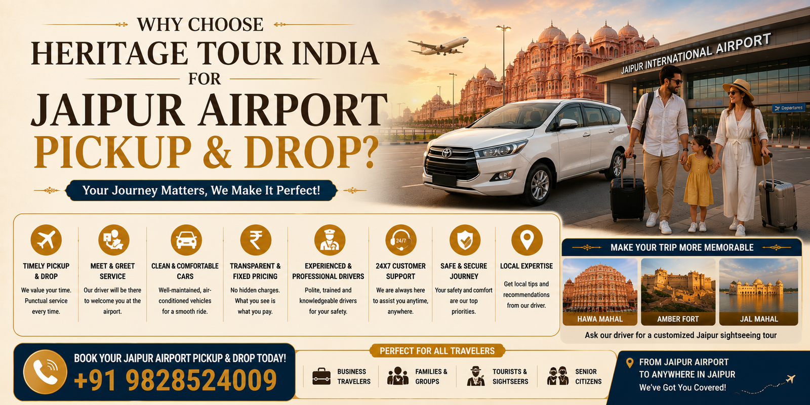 Why Choose Heritage Tour India for Jaipur Airport Pickup and Drop?