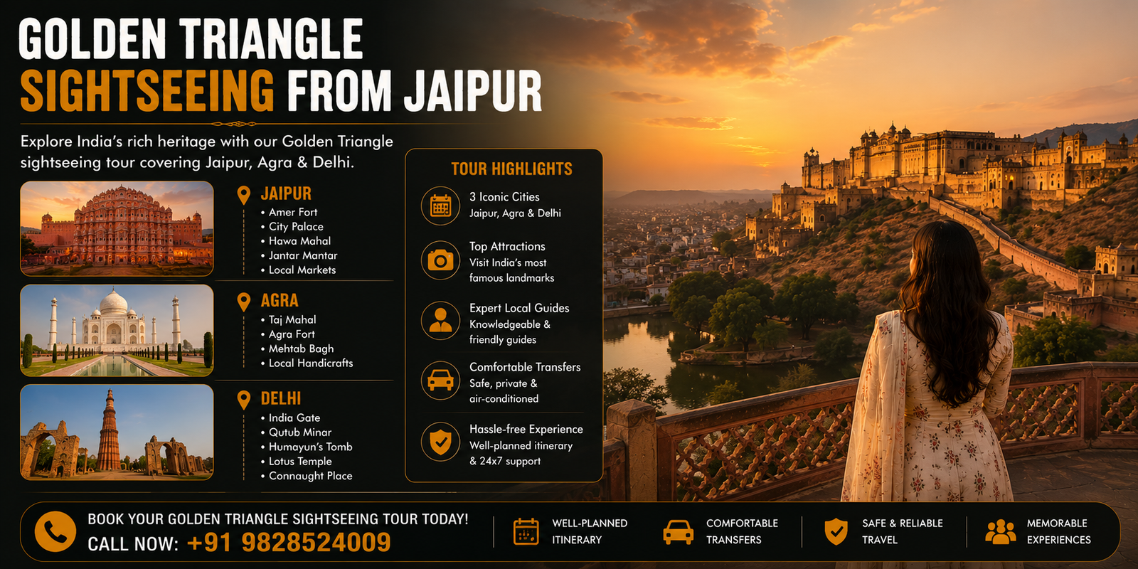 Golden Triangle Sightseeing from Jaipur